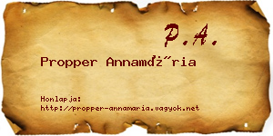 Propper Annamária névjegykártya